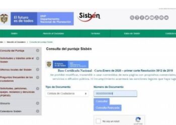 Consulta puntaje Sisbén